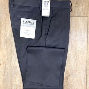 KENNETH COLE REACTION Urban Heather Slim Fit Dress Slacks in Medium Grey.